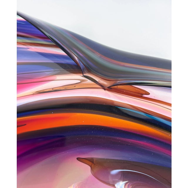 Monumental David Goldhagen Blown Art Glass Centerpiece Bowl, American For Sale - Image 17 of 18