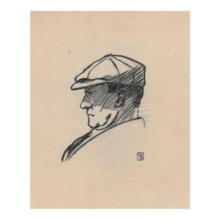 1930s Norman Kent Portrait Drawing of a Man For Sale