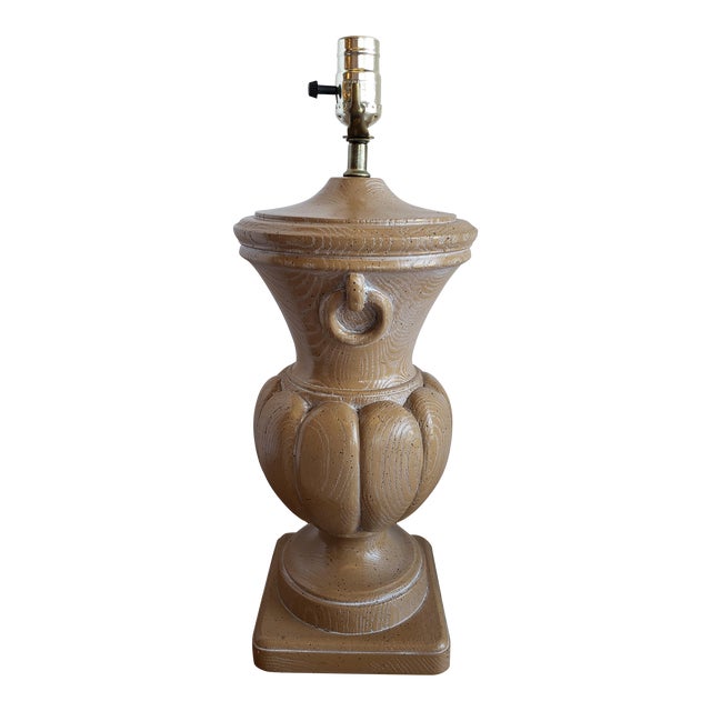 1990s Traditional Wooden Column Lamp | Chairish