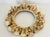Antique sea Shell richly encrusted round mirror frame in distressed finish.