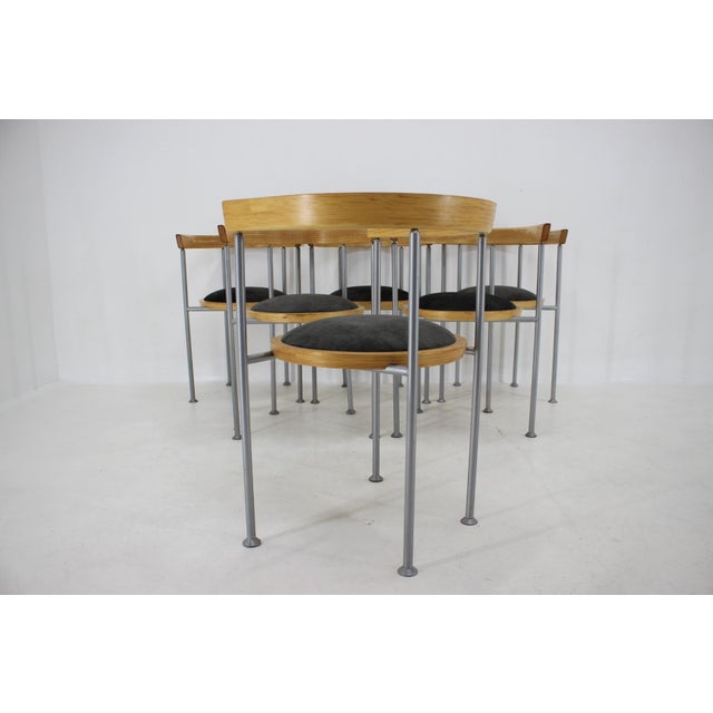 Dining Chairs by Borge Lindau for Bla Station, Sweden, 1990s, Set of 6 For Sale - Image 9 of 18