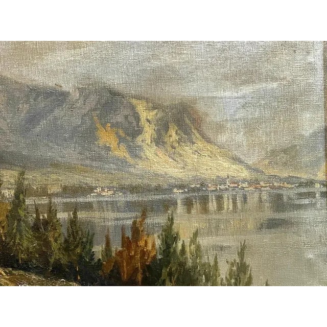 Mountain Landscape, 1900s, Oil on Canvas, Framed For Sale - Image 4 of 8