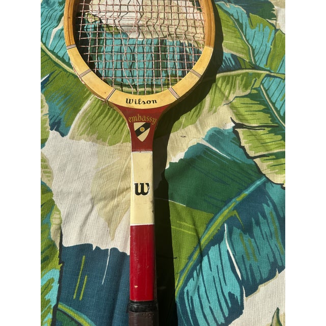 Wood Collection of Vintage Wooden Wilson Tennis Rackets With Zephyr Press For Sale - Image 7 of 8