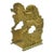 Vintage Chinese Foo Dog Solid Brass Figural Bookend For Sale