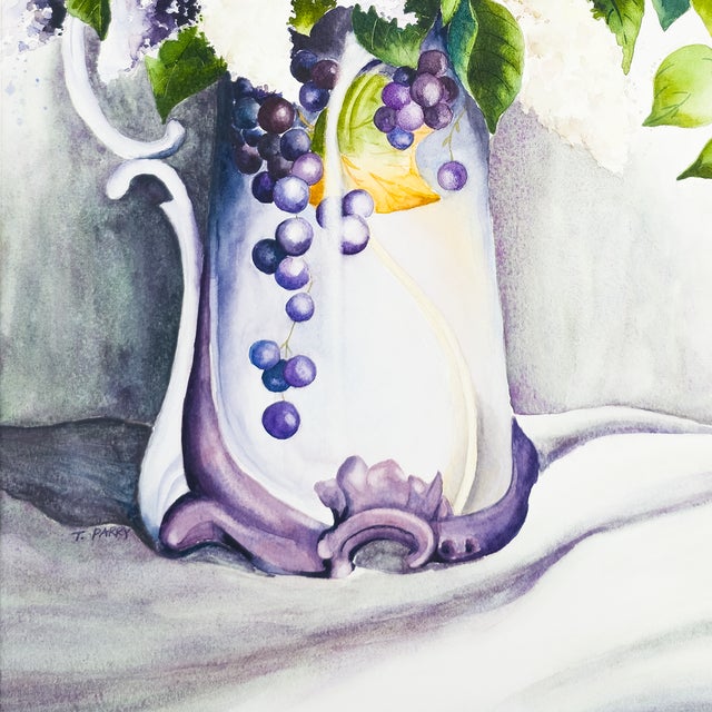 Lilacs in Vase - Tomoko Parry, C. 1990s For Sale - Image 4 of 10