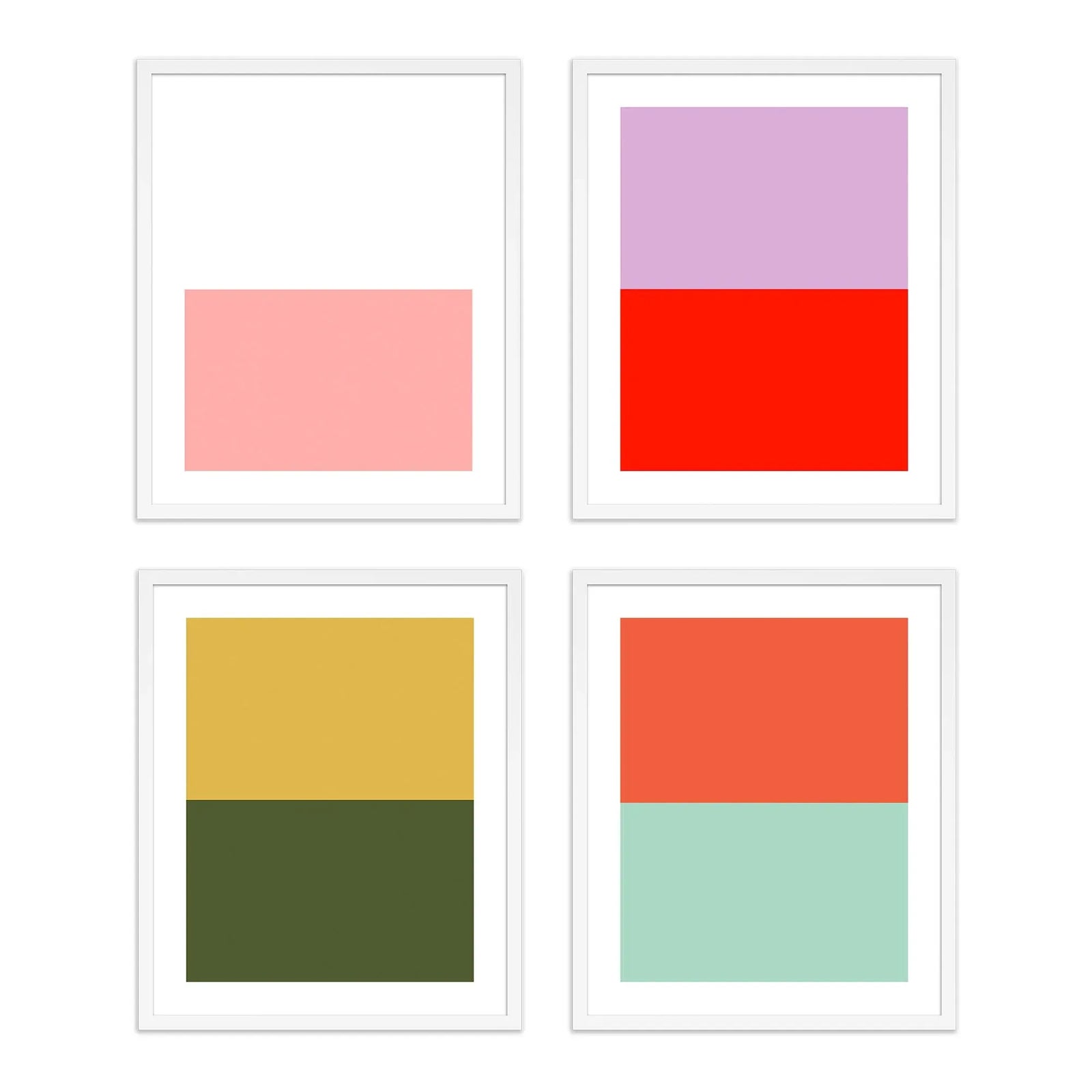 Color Studies by Pencil & Paper in White Frame, Small Art Prints, Set ...