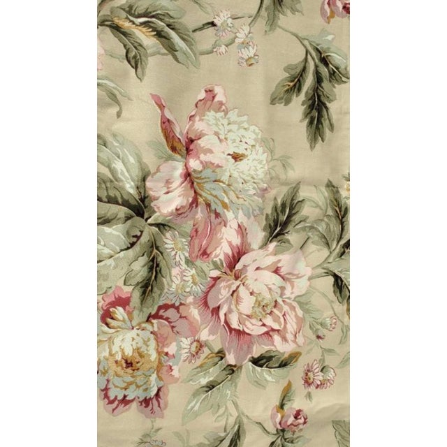 Vintage Handmade Waverly's "Forever Yours Peony" Fabric Down Throw Pillow For Sale - Image 9 of 10