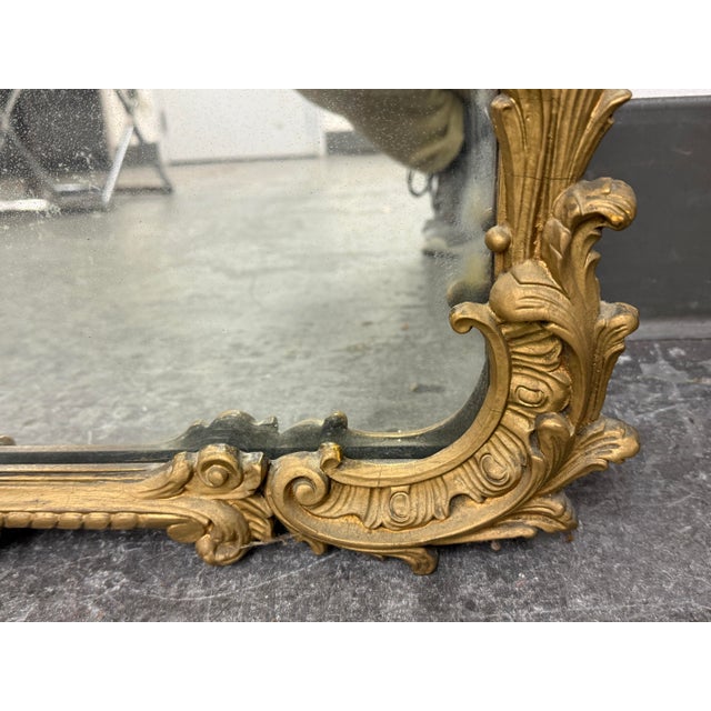 Louis XV Style Gilt + Patina Mirror, Antique For Sale - Image 11 of 12