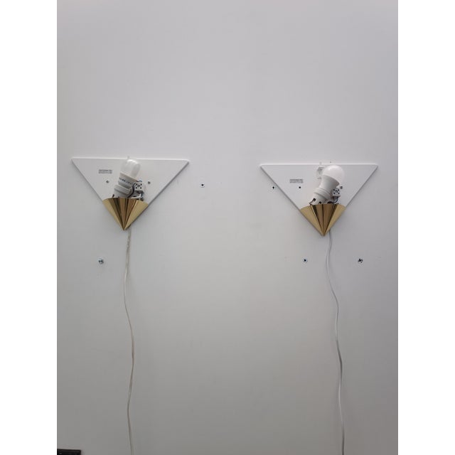 Metal Large Model 3671 Wall Lights by Glashütte Limburg, 1970s, Set of 2 For Sale - Image 7 of 13