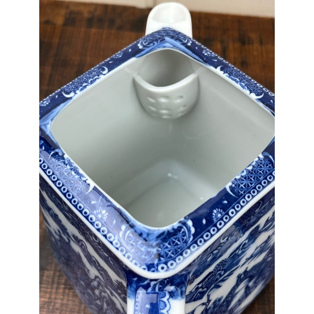 1980s 1980s Blue Willow Teapot Ringtons LTD Tea Merchants Blue White Collectible For Sale - Image 5 of 13