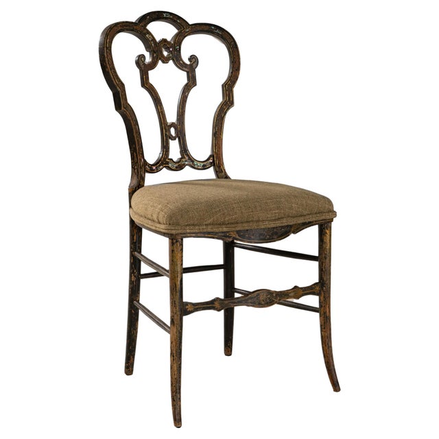 1860s French Baroque Revival Wooden Chair With Upholstered Seat For Sale - Image 15 of 18