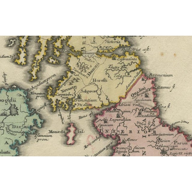 Britain and Ireland Map with Roman and British Coins, Weigel, 1718 For Sale - Image 9 of 11