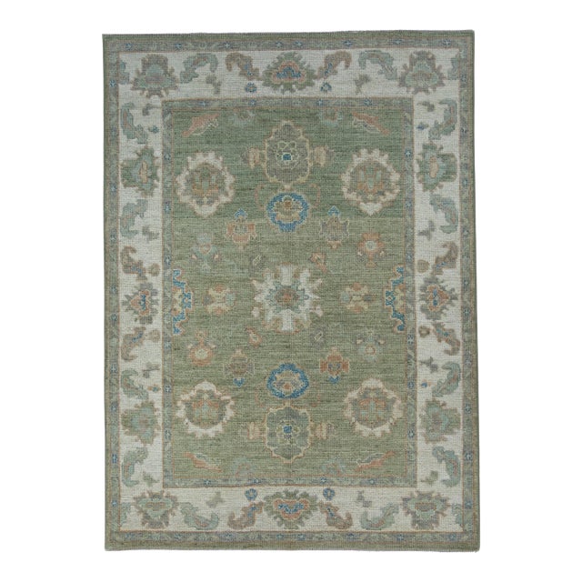 Turkish Oushak Rug 5' x 7' #17957 For Sale