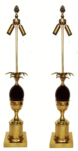Vintage Maison Charles French Table Lamps - Pair