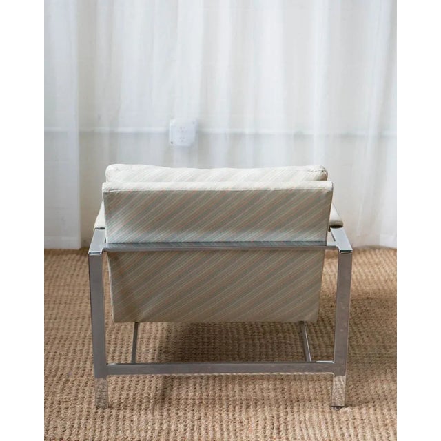 Post Modern Milo Baughman for Thayer Coggin Flat Bar Arm Chair For Sale - Image 9 of 15