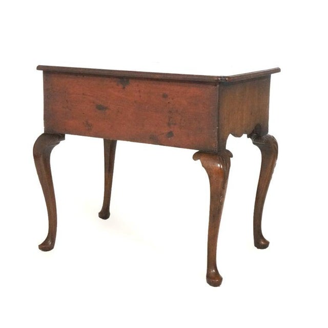 Antique English Queen Anne Carved Mahogany & Satinwood Inlaid Low Boy 18th C For Sale - Image 12 of 18