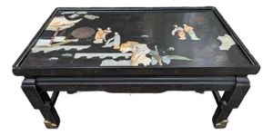 Asian Coffee Table With Semi Precious Stones