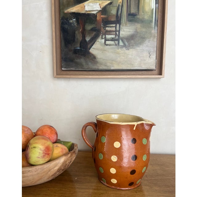 Antique country Jaspe pitcher made in the Alsace region of France during the late 19th century. Jaspe pottery is typically...