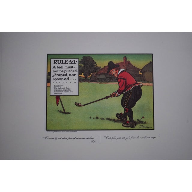 Paper Complete Set of Charles Crombie's Rules of Golf Illustrations for Perrier (24 Prints) Circa 1960 For Sale - Image 7 of 18