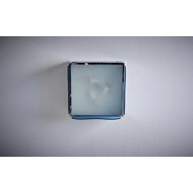 Flush Mount in Blue Glass, Italy, 1960s For Sale - Image 4 of 8
