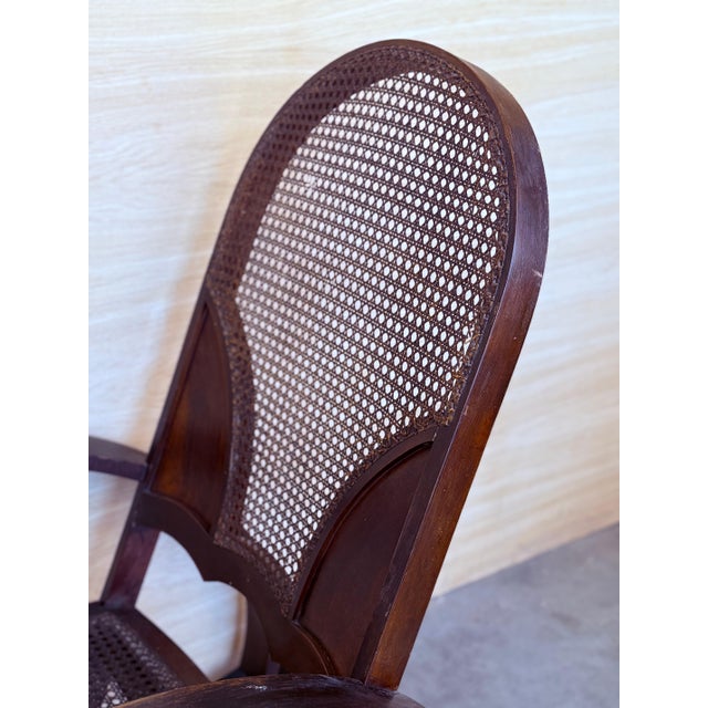 Mid 20th Century Pair of Bentwood Rocking Chairs with Cane Seat and Back For Sale - Image 6 of 18