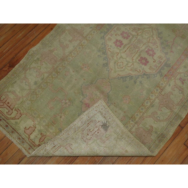 Feminine Antique Turkish Oushak Rug, 3'4'' X 6' For Sale - Image 4 of 10
