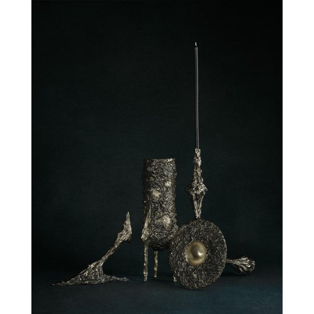 Omnia Vanitas Vanité 10 Candelabra in Patinated Cast Bronze by William Guillon For Sale - Image 9 of 12