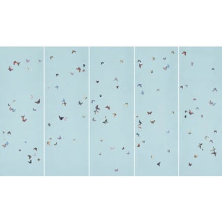 36"*96", Butterfly Wallpaper in Light Blue Ground Color For Sale