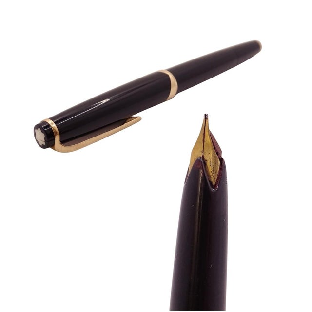 Meisterstuck Fountain Pen No12 in Black Resin and Gold Plating from Montblanc, 1990s For Sale - Image 3 of 18