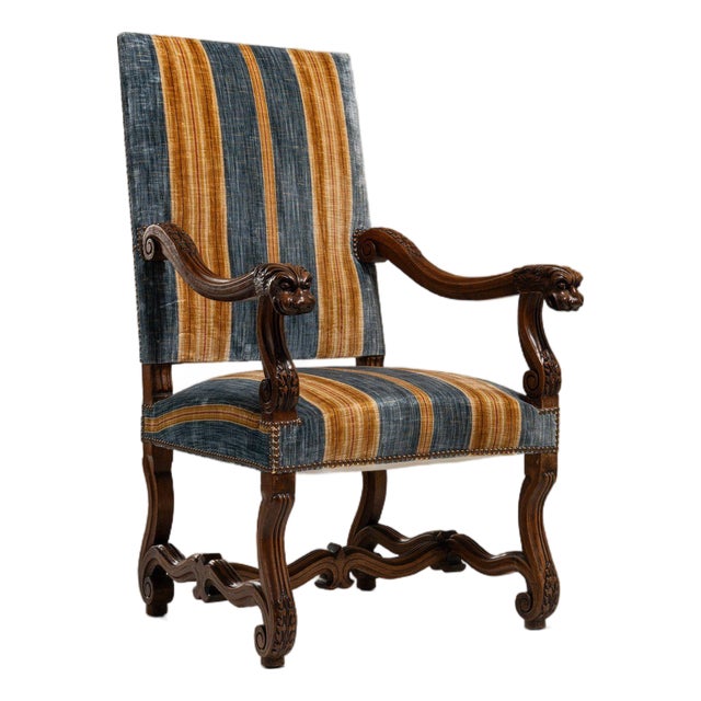 19th Century France Baroque Gold Wood Armchair For Sale