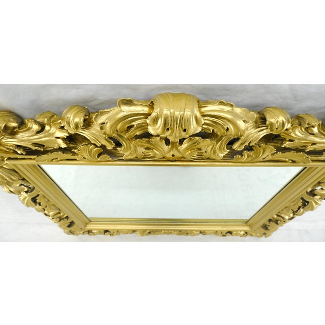 Massive Large Heavy carved Gold Gilt Frame Wall Mirror Regency Style For Sale - Image 9 of 17