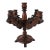 Rustic Spanish Revival Style Carved Wood Five Arm Candelabra For Sale
