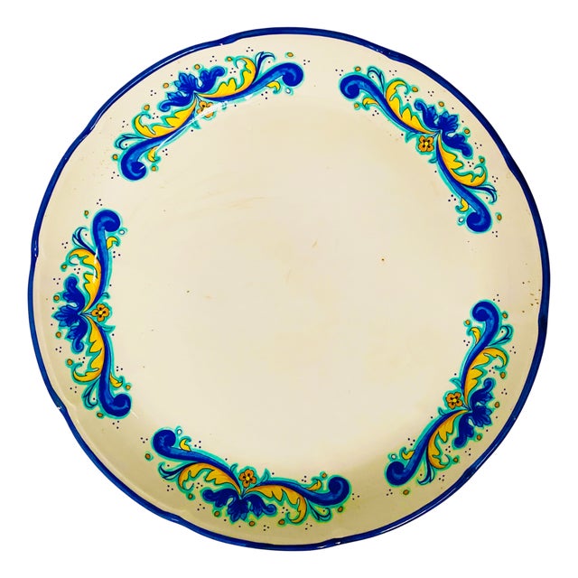 Round Italian Earthenware Dish For Sale