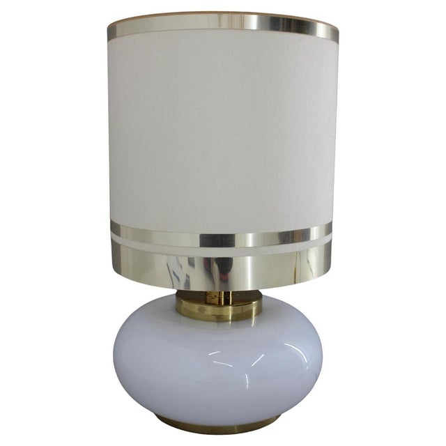 Large Glass and Brass Table Lamp, Italy, 1970s For Sale - Image 17 of 17