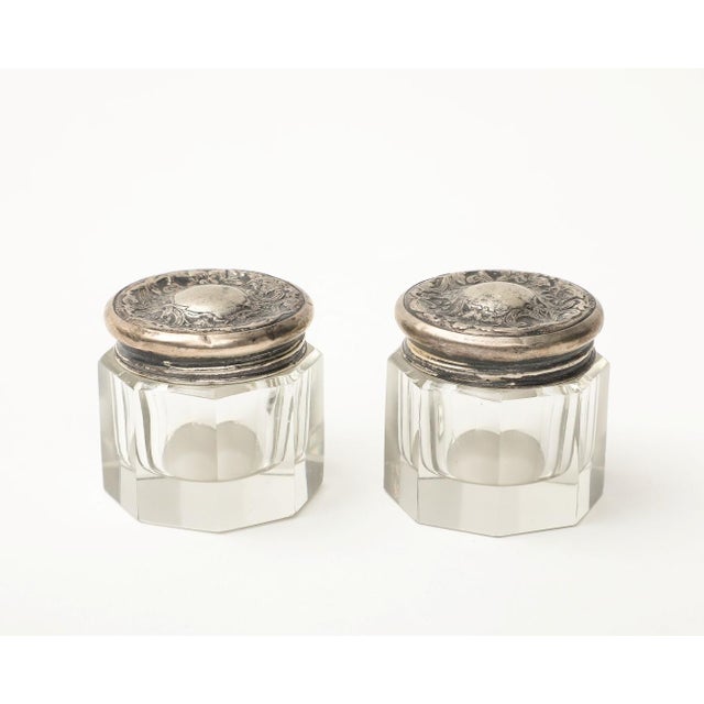 Pair of 19th C. Cut Glass and Silver Jars For Sale - Image 11 of 11