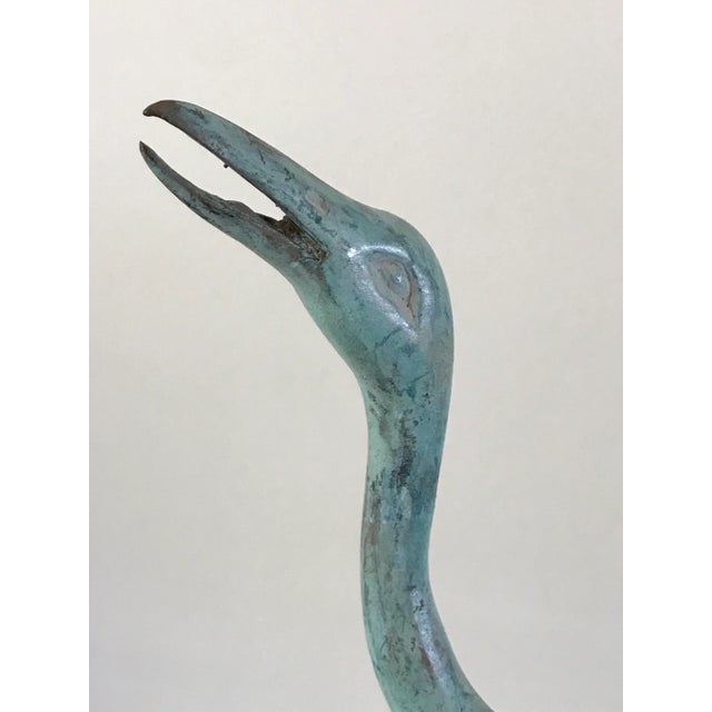 Mid-Century Modern Mid Century Bronze Table Top Sculpture of Cranes - a Pair For Sale - Image 3 of 12