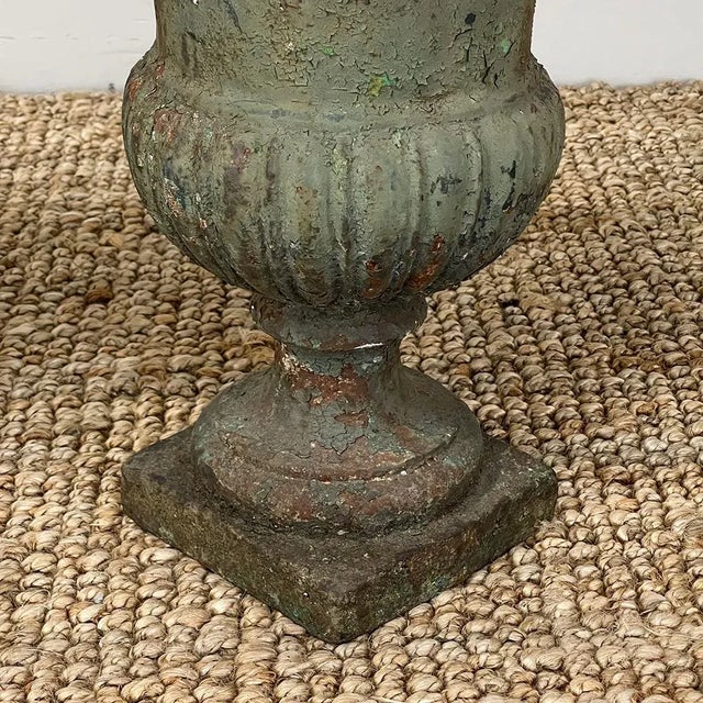 Mid 19th Century Pair 19th Century French Neoclassical Cast Iron Garden Vases ~ Jardinieres For Sale - Image 5 of 13