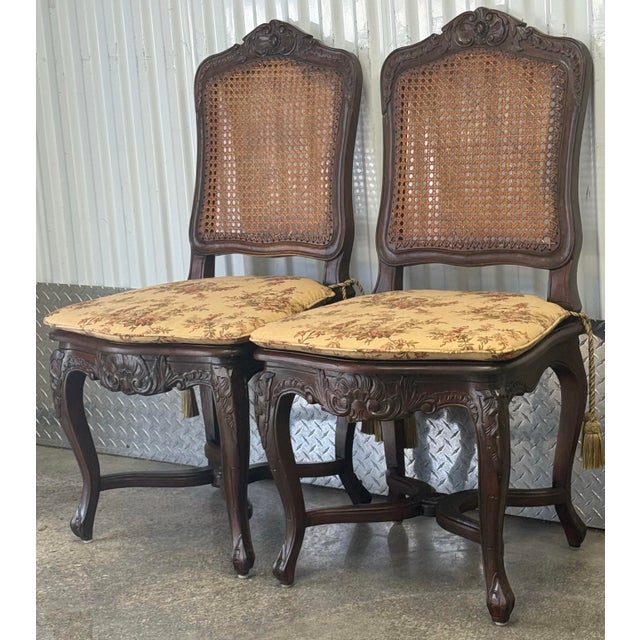 Early 20th Century Louis XV Hand Caned Chairs - Set of 2 For Sale - Image 12 of 12