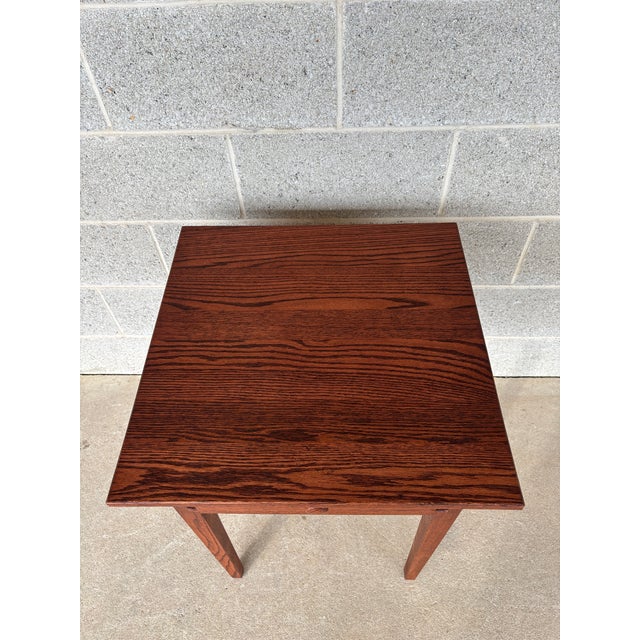 Hunt Country Furniture Shaker Style Oak Single Drawer Side Table For Sale - Image 4 of 8