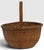 Large Antique American Split Hickory Gathering Basket With Bentwood Handle This exceptionally large-scale antique...