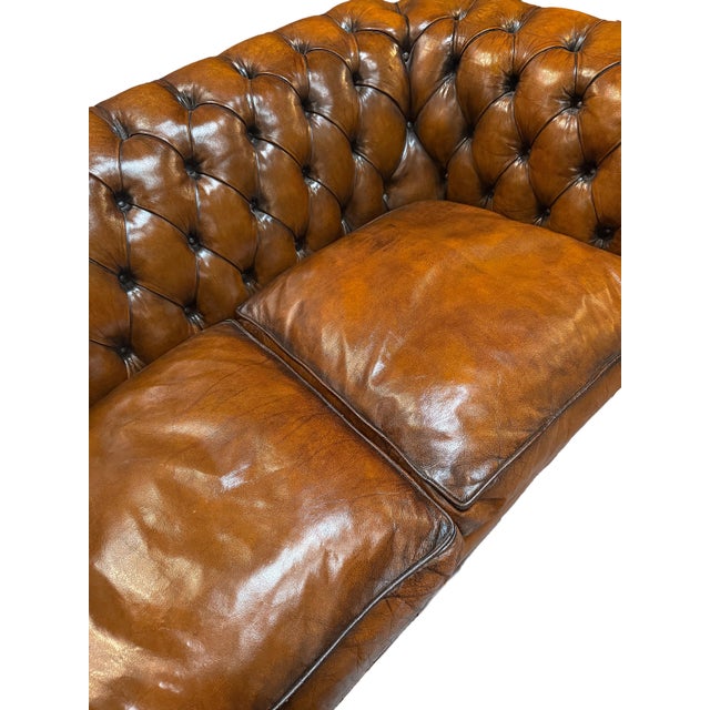 English Chesterfield Sofa of Tufted Leather For Sale - Image 13 of 16
