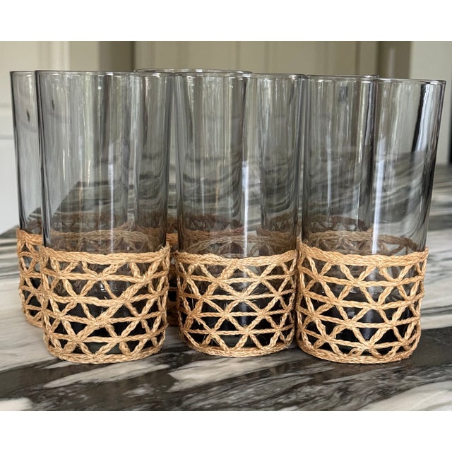 Vintage Mid Century Boho Chic Highball Glassware - Set of 6 For Sale - Image 11 of 17
