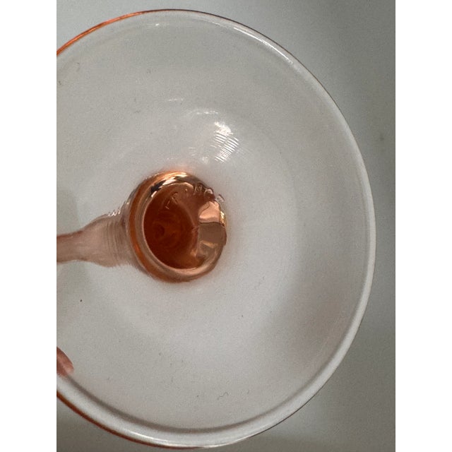 Glass Vintage Made in France Blush Pink Wine Glasses - Set of 4 For Sale - Image 7 of 16