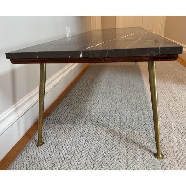1940s MCM Mid-Century French Marble Cocktail Table - Designer For Sale - Image 5 of 9