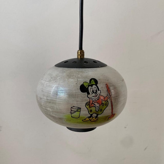 1950s Ceiling Light with Walt Disney Motifs of Minnie and Mickey, 1950s For Sale - Image 5 of 15