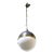Brass and Metal and Glass Spherical Pendant Chandelier Lamp For Sale