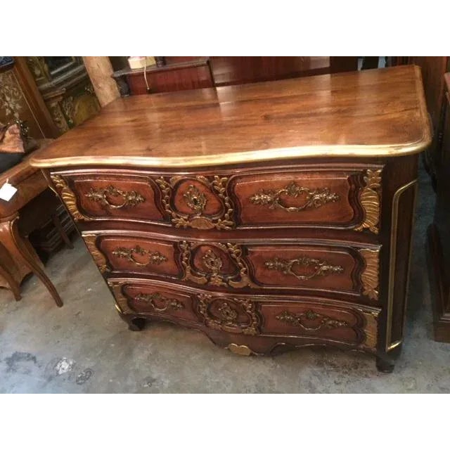 French 18th Century French Walnut Carved Commode For Sale - Image 3 of 12