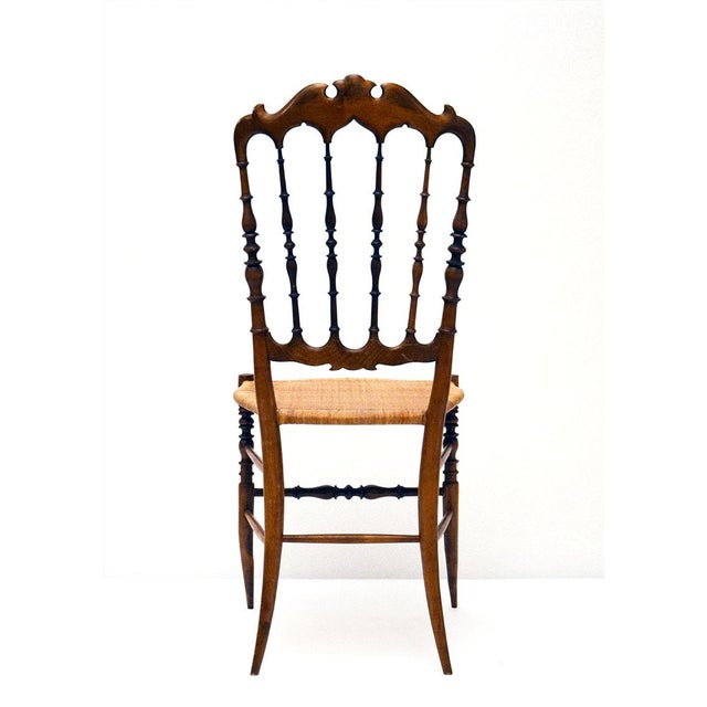 Wood Chiavarina Chairs in Cherry Wood with Straw Seat, 1920s, Set of 4 For Sale - Image 7 of 14