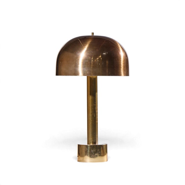 Mid 20th Century Robert Sonneman for Laurel Mid Century Brass Dome Table Lamp - Pair For Sale In Chicago - Image 6 of 7