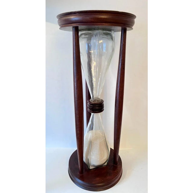 Wooden Hour Glass or Sand Timer with Hand Blown Glass For Sale - Image 4 of 11